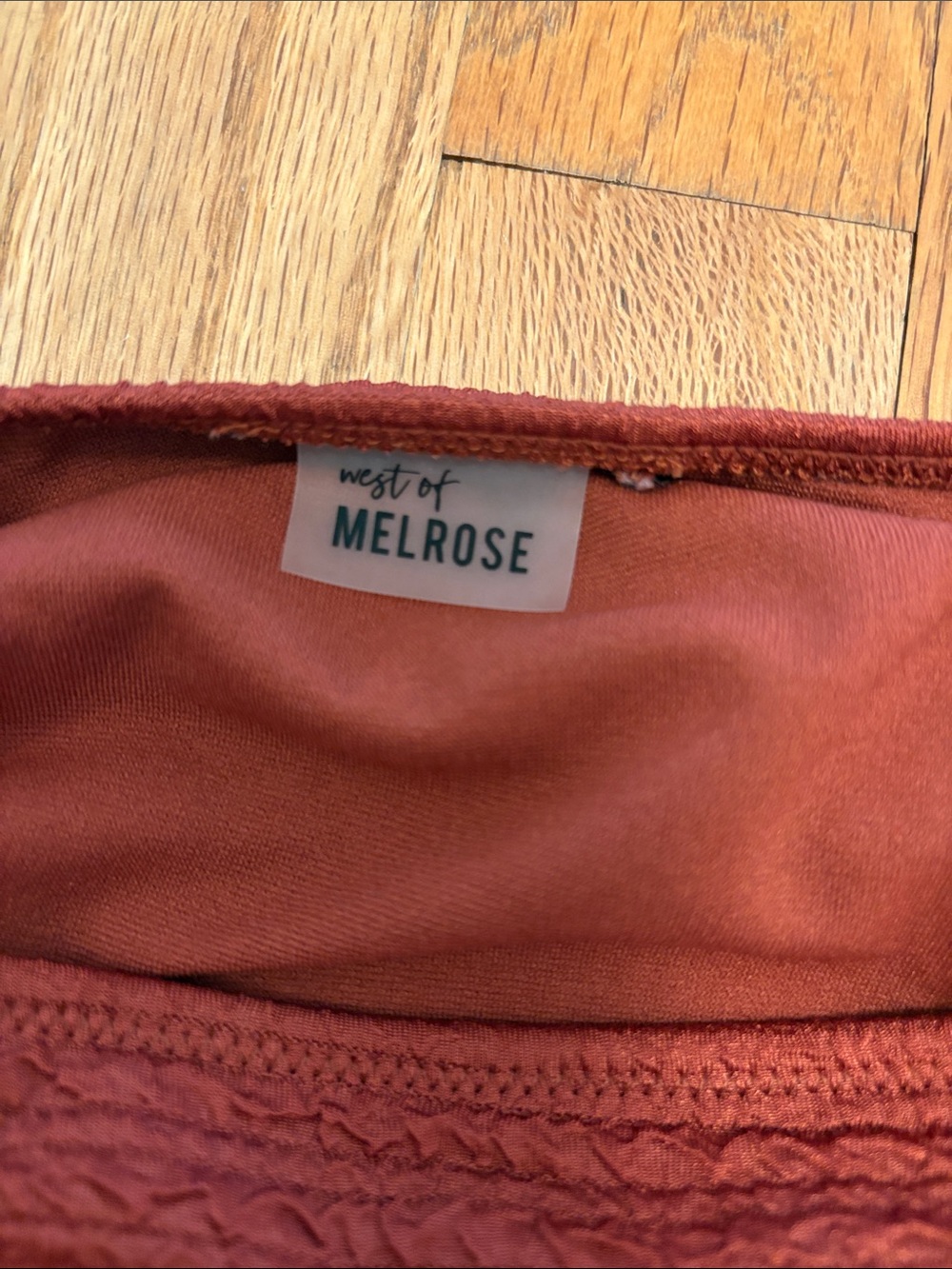 West of Melrose Rust Orange Bandeau Bikini Set - Picture 3 of 3